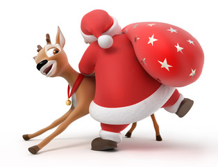 Santa on the way, 3d image with work path - 46602110