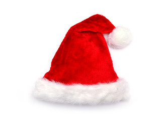 Obraz na płótnie Canvas Santa claus red hat on white background