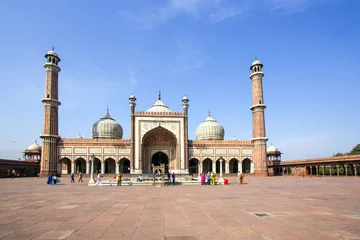 Wandcirkels aluminium Jama Masjid Mosque, old Delhi, India. © travelview