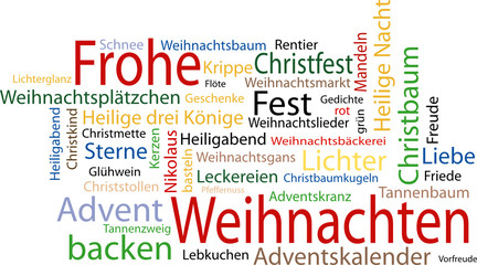 tag cloud Frohe Weihnachten