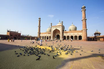 Schilderijen op glas Jama Masjid Mosque, old Delhi, India. © travelview