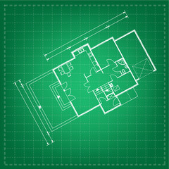 vector illustration of house project. house blueprint