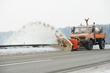 Winter road snow removal