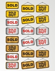 sold out sign for online shop decoration