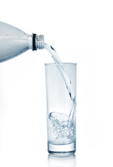 mineral water isolated on white background