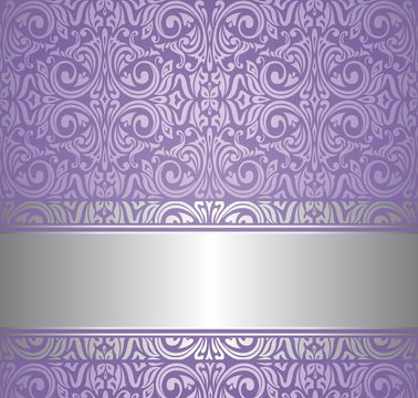 violet and silver  luxury vintage wallpaper
