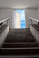Staircase leading to the sky, business metaphor