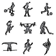 sport hand drawn icons in vector