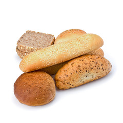 Bread loafs and buns variety