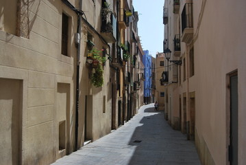 Fototapeta na wymiar Lane śródziemnomorskiego miasta, Tarragona, Hiszpania