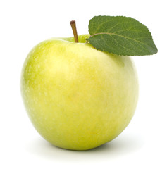 Sweet green apple with  leaf