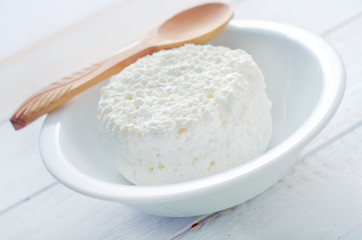 Fresh cottage  in the white bowl