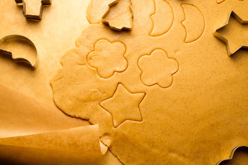 Closeup homemade gingerbread cookies for Christmas