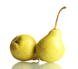 Juicy flavorful pears isolated on white