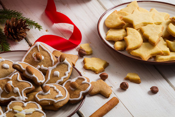 Fototapeta premium Homemade Christmas cookies with nuts