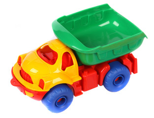 Colorful car toy isolated on white background