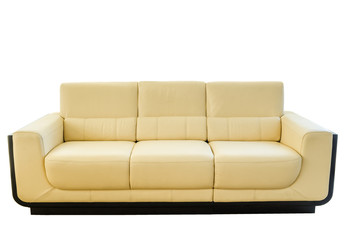 modern white cream leather sofa