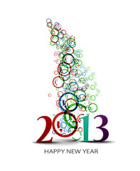 Bubble new year 2013 background. Vector illustration