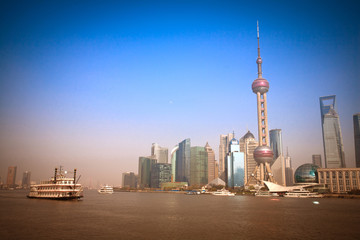 Obraz premium Shanghai Pudong and ship