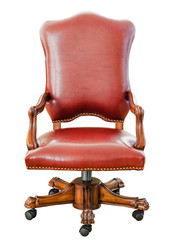 vintage style red leather chair