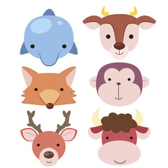 cute animal head icon04