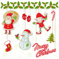 Cartoon collection of christmas characters © Yuzach