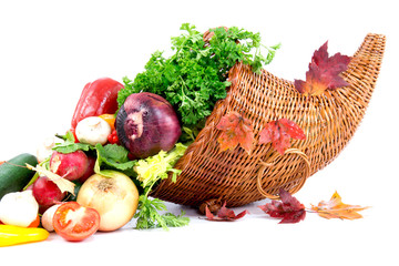 Autumn cornucopia and vegetables