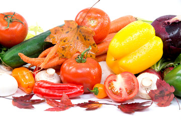 Autumn cornucopia and vegetables