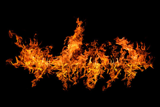 bright flame stripe isolated on black