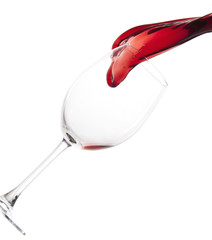 Pouring red wine in a glass