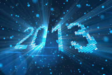 greetings new year 2013 of shining blue elements