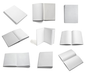 leaflet notebook textbook white blank paper template