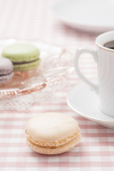 Macaron served at afternoon tea