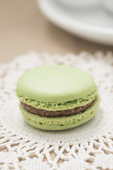 Macaron served at afternoon tea