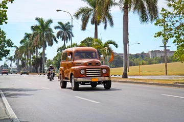 Wall murals Cuban vintage cars American classic cars in Havana.