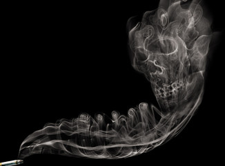 Cigarette smoke skull