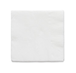 Blank paper napkin isolated on white background with copy space - obrazy, fototapety, plakaty