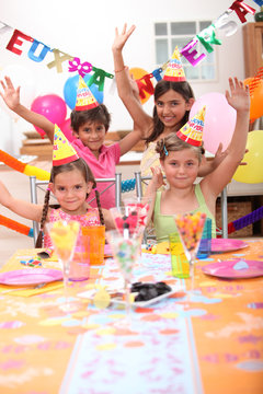 Children celebrating birthdays