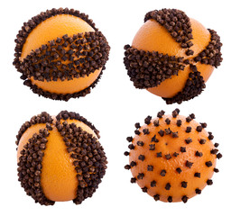 Christmas pomander of orange and cloves