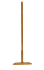 wooden broom on white background