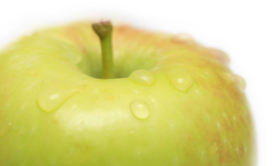 drops on the apple. macro