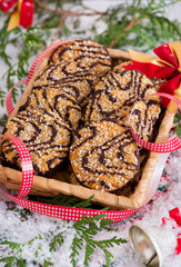 Christmas cookies with festive decoration