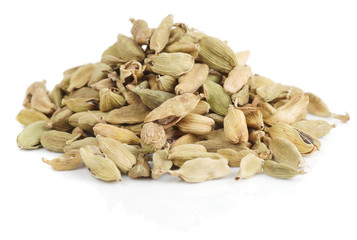 Cardamom isolated on white background