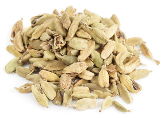 Cardamom isolated on white background