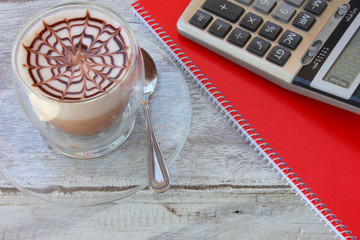 Latte Art with a notebook.