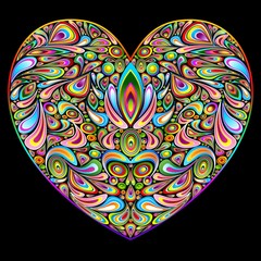 Love Heart Psychedelic Art Design-Cuore Amore Psichedelico © BluedarkArt