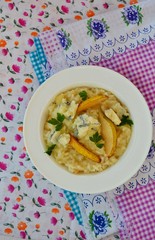 risotto with gorgonzola and  pears