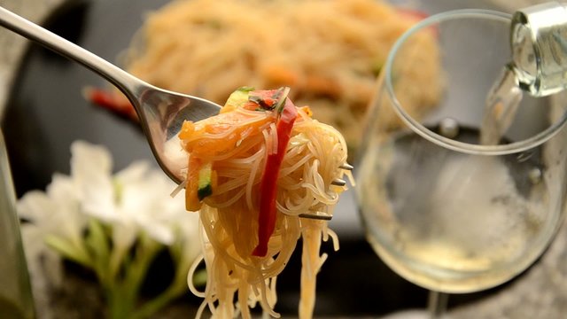 面条 Spaghetti of soy 국수