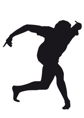 Silhouette of dancers on a white background