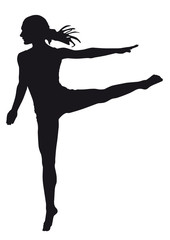 Dancer silhouette on a white background